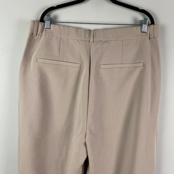 Abercrombie & Fitch Pleated Wide Leg Dress Pants Womens 34 / 18L Beige - Picture 6 of 10